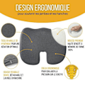 Miniatyrbillede 2 af 6: U-formet Pude - Inphysio - Ergonomisk Pude - Hukommelsesskumb - 45x35x7 cm - Kontor