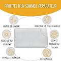 Miniatyrbillede 5 af 6: Inphysio® Extra Fladt Pude til mave-sovende - Hypoallergenisk Husrmænds - Anti-Smerte - 50x30x5,5 cm - Hvid