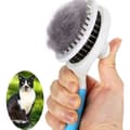 Kattborste - Självrengörande - Tar bort underull - Massage - Blå