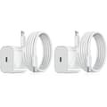 2 stk iPhone hurtiglader USB-C 20W strømadapter med 1m kabler