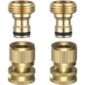 Snabbkoppling Trädgårdsslang - Snabbkopplingar för Trädgårdsslang, Massiv Mässing Snabbkoppling Vattenslang, 3/4\" GHT, 2 Set