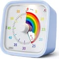 Regnbågs visuell timer, 60-minuters nedräkningstimer för barn och vuxna (ljusblå)