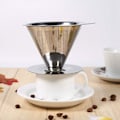 Miniatyrbild 3 av 5: Rostfritt stål kaffefilter återanvändbar servering med bas kaffebryggare（medium） m