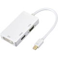 Miniatyrbild 1 av 5: 3 i 1 Thunderbolt-port Mini Displayport till HDMI DVI VGA-adapter Vit White