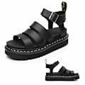 Miniatyrbild 3 av 5: Kvinnors Chunky Sandaler Tjock Sula Strappy Block Flatforms Skor Sommar（Storlek：38） 38