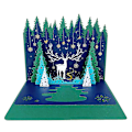Miniatyrbild 1 av 3: Pop-up julkort, 3D julkort, bästa present (älg i skogen)