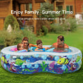 Miniatyrbild 3 av 5: Simbassäng, 69\" X 43\" X 18\" Uppblåsbar pool för barn, vuxna, familjestorlek ovan mark pool