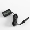 Miniatyrbild 1 av 5: LCD Integrerad Digital Tuner Termometer Hygrometer med Extern Sond för Kläckeri Akvarium Fjäderfä Reptil Svart -
