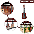Miniatyrbild 3 av 5: Barnens Mini Fyrasträngade Gitarr Instrument (Brun) 1 Styck Brown