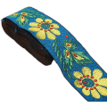 Miniatyrbild 1 av 5: 7 meter solros jacquard band blommig broderad vävd trim vintage tyg (kunglig blå) Blue