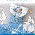 Miniatyrbild 3 av 5: Nyfödd baby barnvagn, sovsäck, swaddle filt, multifunktionell barnvagn, 0-12 månader (blå)