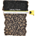 Miniatyrbild 2 av 5: 10 meter mjuk blommig stretch spetsband DIY klädtillbehör (mörkbrun) Dark brown