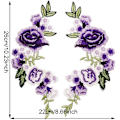 Miniatyrbild 2 av 4: Vattenlösliga färgglada blommönster kläder broderilappar DIY lappar (lila) 1 par Purple