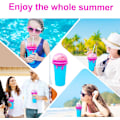 Miniatyrbild 5 av 5: Slushy Maker, Rolig Slushmaskin, Snabbfryst Smoothiekopp, Slushykopp (Brun + Blå)