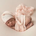 Miniatyrbild 4 av 4: Nyfödd Fotografi Mössa & Wraps Tvådelad Set (Grå) 2 Stycken grey
