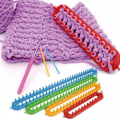 Miniatyrbild 4 av 4: Lång stickningsvävset - Easy Knit 4-delad pinnväv med 2 stift, krokverktyg och instruktionsblad（stil 1） color 1