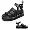 Miniatyrbild 5 av 5: Kvinnors Chunky Sandaler Tjock Sula Strappy Block Flatforms Skor Sommar（Storlek：38） 38