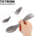 Miniatyrbild 4 av 5: 2 i 1 Camping Spork, Utomhus Bärbar Titanlegering Ryggsäckssked Gaffel Combo
