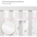 Miniatyrbild 3 av 5: Babysängsskydd, Anti-Airflow 3D Mesh Foder, Andningsbar Spjälsängsram (Rosa)
