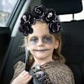 Miniatyrbild 3 av 3: Halloween-fest Simulerad blomma huvudspänne skum dödskalle huvudbonad (D, stil) color 3