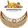 Miniatyrbild 3 av 5: Eid Ramadan tallrik dekorationer, frukost middag efterrätt bakverk display 11,8 x 8,3 x 3,1 tum (guld)