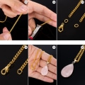 Miniatyrbild 4 av 5: 33 fot guldpläterad länkkedja halsband med 30 hoppringar och 20 hummerlås för män kvinnor smycken kedja DIY hantverk (2,5 mm) gold