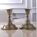 Miniatyrbilde 3 av 5: Vintage lysestake i sinklegering, lysestake i messing, konisk lysfat