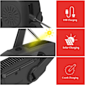 Miniatyrbild 3 av 5: Solardriven nöd-NOAA väderradio handvev självdriven AM FM WB-radio 3 LED-ficklampa black