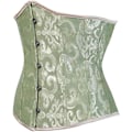 Miniatyrbild 2 av 4: Dam satin spetsbindande tights, midjetränare byst bystiga kroppskläder (grön 6-XL) xxxxxxl