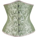 Miniatyrbild 1 av 4: Dam satin spetsbindning tights, midjetränare byst bystiga kroppskläder (grön 5-XL) xxxxxl