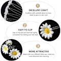Miniatyrbild 3 av 5: Daisy U-formade hårnålar, 12 st Daisy Flower hårklämmor U-formade hårpinnar Strand