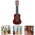 Miniatyrbild 5 av 5: Barnens Mini Fyrasträngade Gitarr Instrument (Brun) 1 Styck Brown