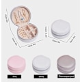 Miniatyrbild 2 av 4: Smyckeskrin Organizer, Sammetsfoder PU Läder Resesmyckeskrin Mini Smyckesförvaringsfodral（vit） white