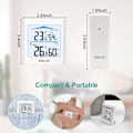 Miniatyrbild 2 av 5: Trådlös väderstation med utomhussensor, digital termometer och hygrometer för inomhus- och utomhustemperatur, justerbar bakgrundsbelysning White