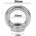 Miniatyrbild 2 av 5: M8 Ögonmutter för lyft 10 st 304 Rostfritt stål Ögonmutter Silver Honmutter Fästelement Gängad mutter Lyftring Ögonbult för lyfttillbehör