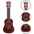 Miniatyrbild 1 av 5: Barnens Mini Fyrasträngade Gitarr Instrument (Brun) 1 Styck Brown