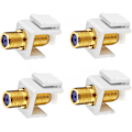 Miniatyrbild 1 av 5: 4-pack guldpläterad RG6 Jack Insert Väggplatta Koax F-typ Anslutning