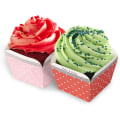 Miniatyrbild 4 av 5: 100 st Pappersbakformar Små Fyrkantiga Kakomslag Cupcake-formar (Rosa) Pink