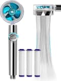 Miniatyrbilde 1 av 5: Håndholdt Turbo Dusjhode Jet Dusjhode Kit med 3 Filterpatroner (Blå) blue