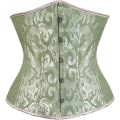 Miniatyrbild 1 av 4: Kvinnors satin spetsbindande tights, midjetränare byst bystiga kroppskläder (grön 2-XL) xxl