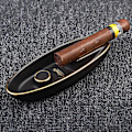 Miniatyrbild 3 av 4: Utomhus inomhus handgjord guld färg stroke keramisk cigarr askfat (svart) White