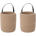 Miniatyrbild 1 av 5: 2-pack vävda väggkorgar, små förvaringskorgar, för sovrum, vardagsrum, innergård (Khaki)