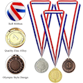 Miniatyrbild 3 av 5: 12 st metalliska brons-, silver- och guldmedaljer för barn och vuxna, sportdagspriser, gymnastiktävlingar, festgåvor