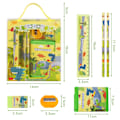 Miniatyrbild 2 av 5: Stationery presentset, suddgummi, pennvässare, plånbok, linjal, penna, barnkalaspåsar, flickor och pojkar, Grön