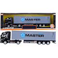 Miniatyrbild 1 av 5: 1:48 Legering Container Truck Modell Leksak Hög Simulering Fordon Släpvagn Modell Leksak (grå) gray