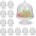 Miniatyrbild 1 av 5: 12 st mini godisbox, transparent plast macaron presentask med kupolskydd (transparent) color 1