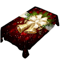 Miniatyrbild 1 av 5: Julduk med klocktryck - bordsduk för juldekoration i köket 140*210cm