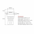 Miniatyrbild 3 av 5: 2 st AC/DC 110V indikatorlampor, vitt LED, infälld panelmontering 7/8\" 22mm White