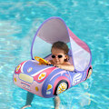Miniatyrbild 4 av 5: Baby simring med solskydd avtagbar båge Baby med anti-tipp flyt, rosa uppblåsbar simning