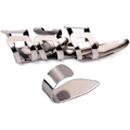 Miniatyrbild 3 av 5: 4-pack fingerplockar i rostfritt stål för tummen, fingerplockar för gitarr, banjo och ukulele (silver)